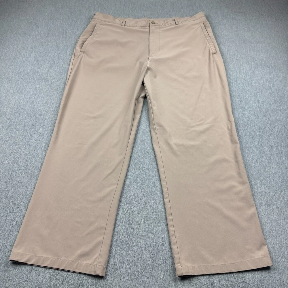 Nike Pants Mens 38 Brown Khaki Chino‎ Coach Training Performance Lightweight